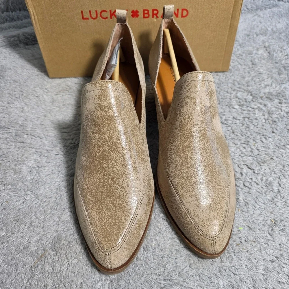 Lucky Brand Women‎ Suede Distressed Cutout Western Shooties Loafer Shoes 12M NEW